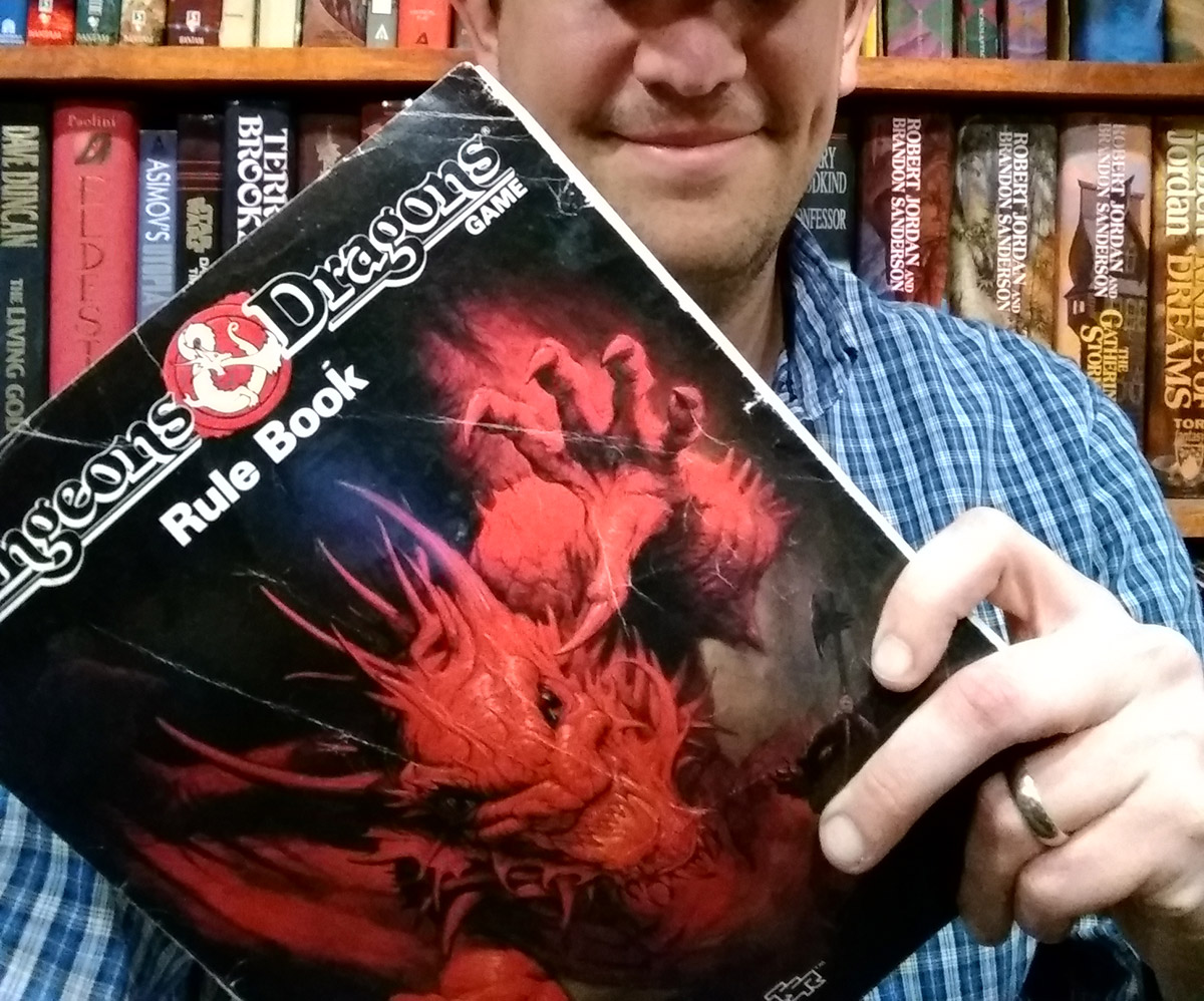 dnd selfie dungeons dragons old rulebook